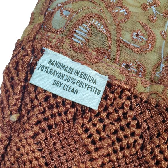 Embroidered Fringe Scarf Women Rayon Polyester 72 x 8.5 Shawl Wrap Paisley - Picture 5 of 9